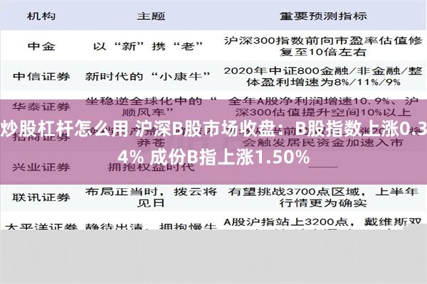 炒股杠杆怎么用 沪深B股市场收盘：B股指数上涨0.34% 成份B指上涨1.50%