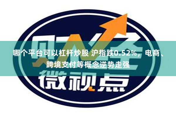 哪个平台可以杠杆炒股 沪指跌0.52%，电商、跨境支付等概念逆势走强