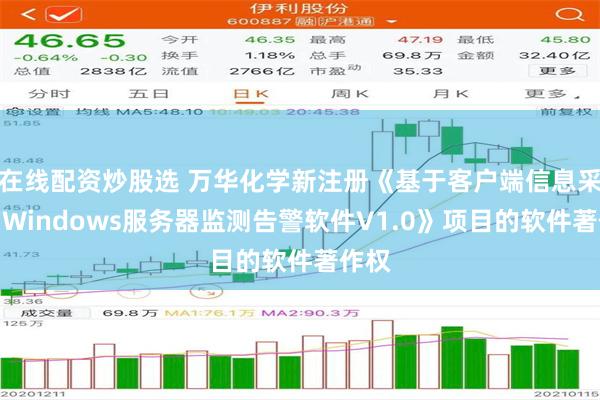 在线配资炒股选 万华化学新注册《基于客户端信息采集的Windows服务器监测告警软件V1.0》项目的软件著作权